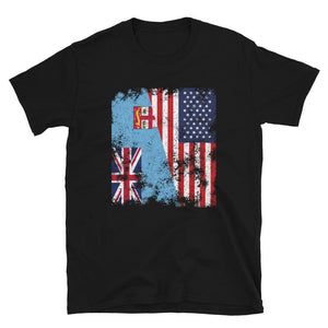 Republic of Fiji USA Flag Half American T-Shirt