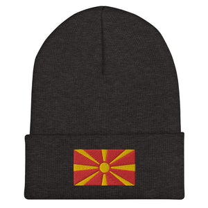 Republic of North Macedonia Flag Beanie - Embroidered Winter Hat