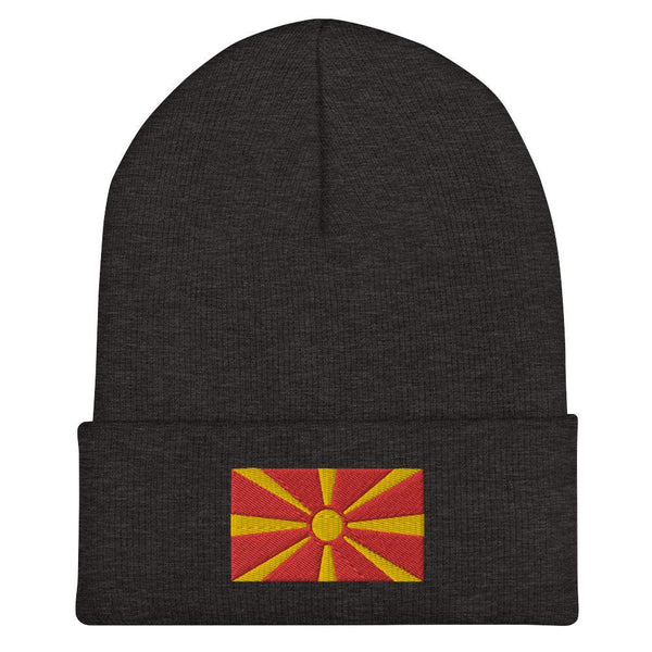 Republic of North Macedonia Flag Beanie - Embroidered Winter Hat