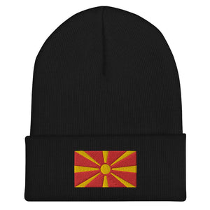 Republic of North Macedonia Flag Beanie - Embroidered Winter Hat