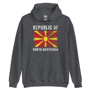 Republic of North Macedonia Flag Vintage Hoodie