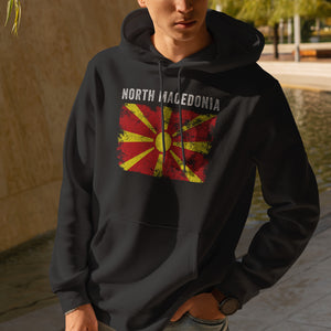 Republic of North Macedonia Flag Vintage Hoodie