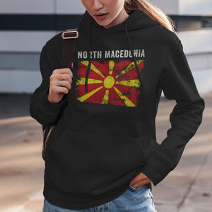 Republic of North Macedonia Flag Vintage Hoodie