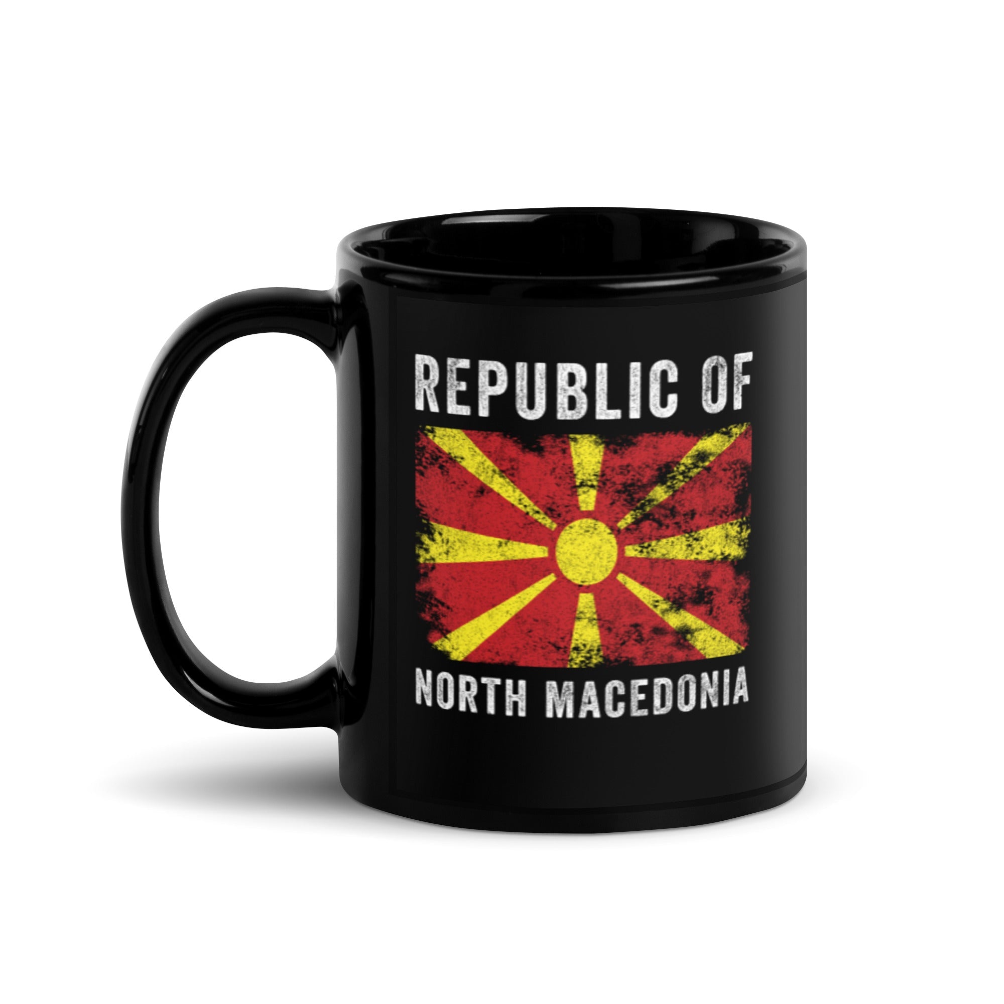 Republic of North Macedonia Flag Vintage Mug