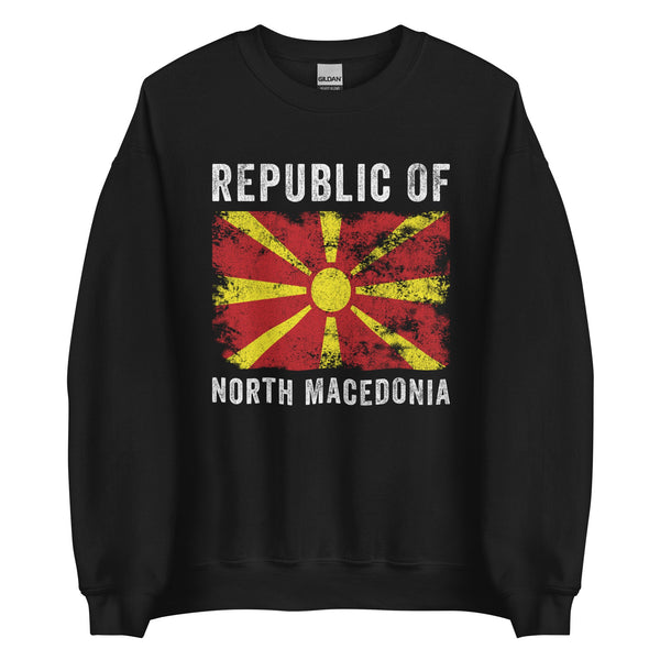 Republic of North Macedonia Flag Vintage Sweatshirt