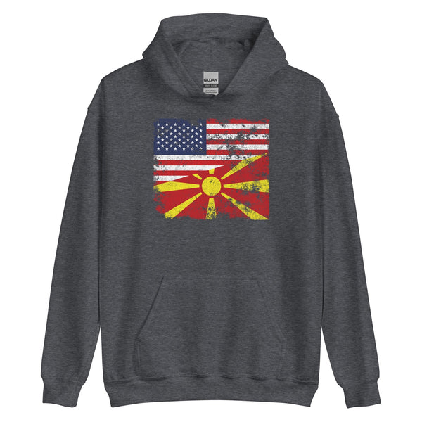 Republic of North Macedonia USA Flag Hoodie