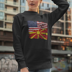 Republic of North Macedonia USA Flag Sweatshirt