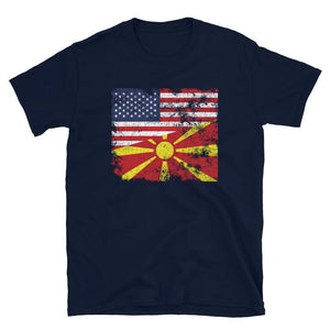 Republic of North Macedonia USA Flag T-Shirt