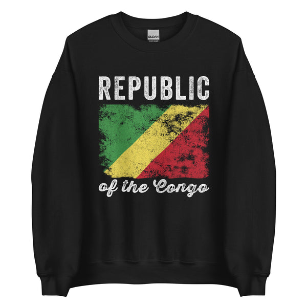 Republic of the Congo Flag Distressed Sweatshirt