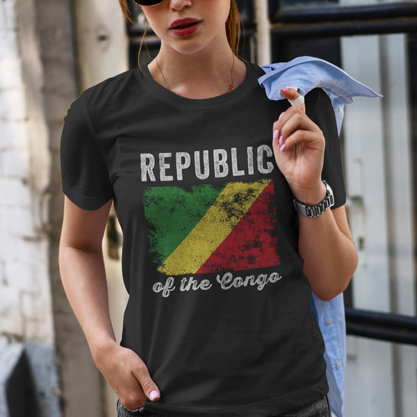 Republic of the Congo Flag Distressed T-Shirt