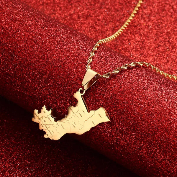 Republic of the Congo Map Necklace