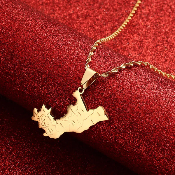 Republic of the Congo Map Necklace