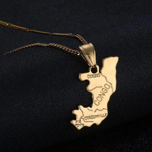 Republic of the Congo Map Necklace