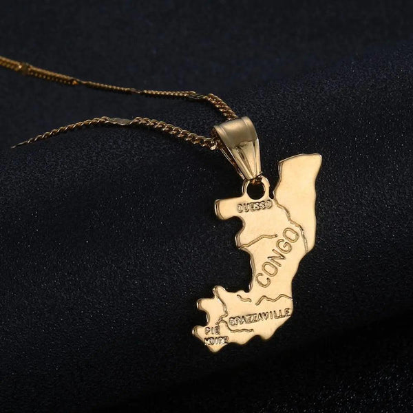 Republic of the Congo Map Necklace