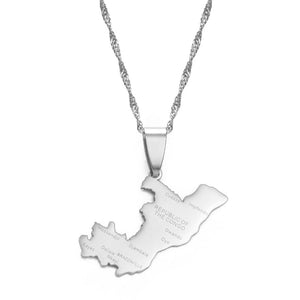 Republic of the Congo Map Necklace