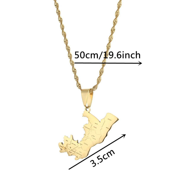 Republic of the Congo Map Necklace