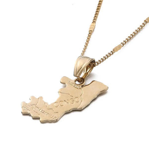 Republic of the Congo Map Necklace