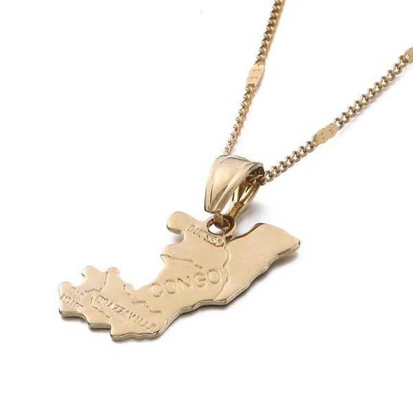 Republic of the Congo Map Necklace