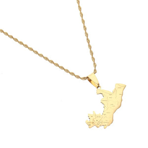 Republic of the Congo Map Necklace