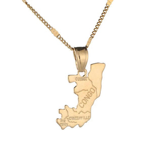 Republic of the Congo Map Necklace