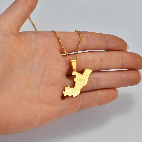 Republic of the Congo Map Necklace