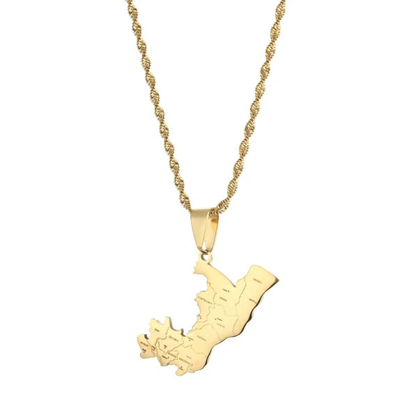 Republic of the Congo Map Necklace