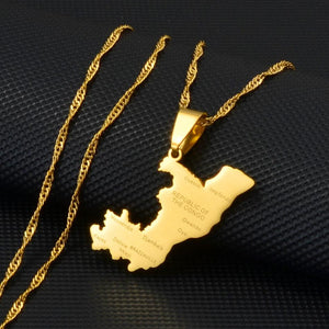 Republic of the Congo Map Necklace