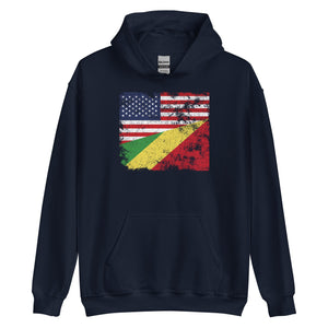 Republic of the Congo USA Flag Hoodie