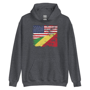 Republic of the Congo USA Flag Hoodie