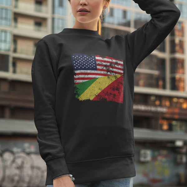 Republic of the Congo USA Flag Sweatshirt
