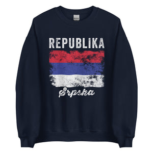 Republika Srpska Flag Distressed Sweatshirt