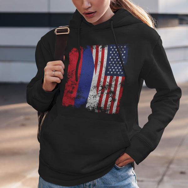 Republika Srpska USA Flag Half American Hoodie