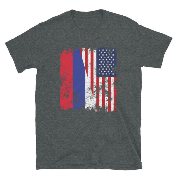 Republika Srpska USA Flag Half American T-Shirt