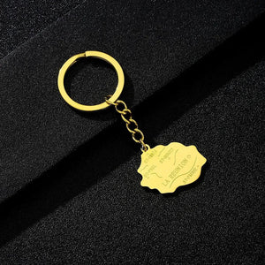 Réunion Flag Map Keychain