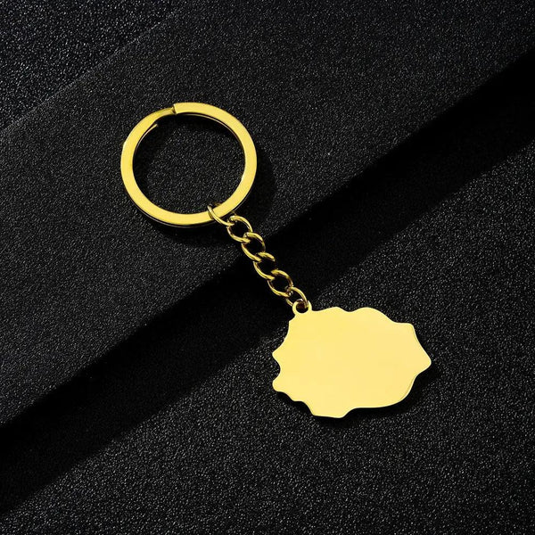 Réunion Flag Map Keychain