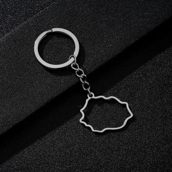 Réunion Flag Map Keychain