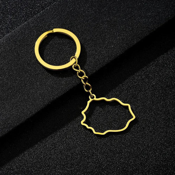 Réunion Flag Map Keychain