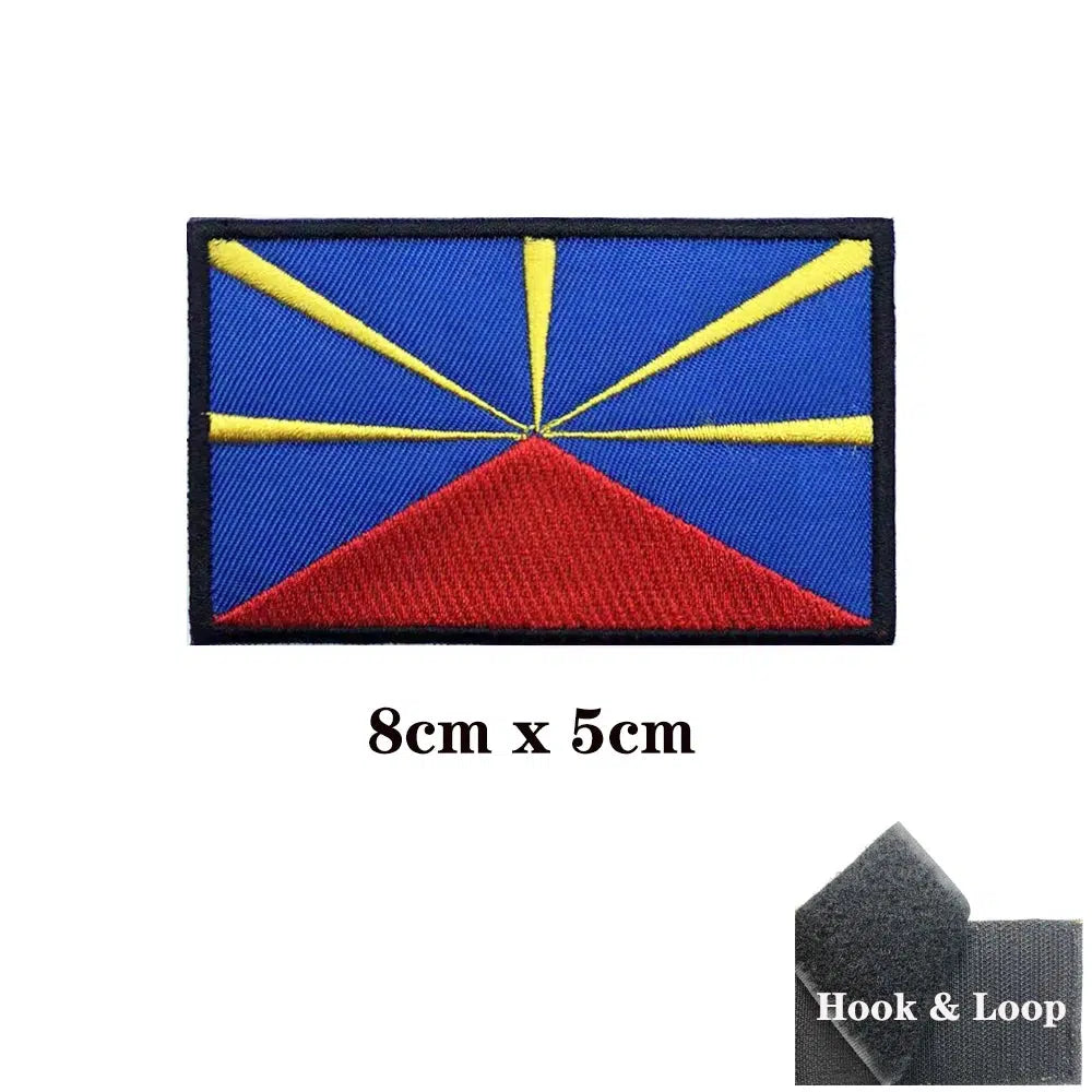 Reunion Island Flag Patch - Iron On/Hook & Loop Patch