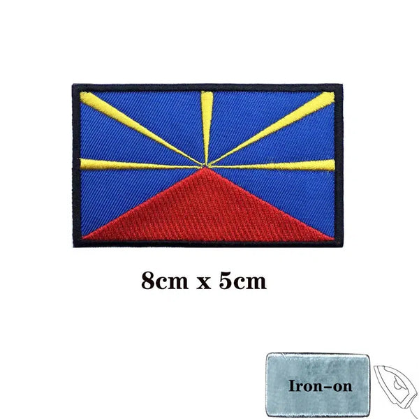 Reunion Island Flag Patch - Iron On/Hook & Loop Patch