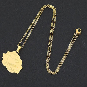 Reunion Island Map Necklace