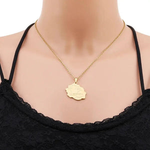 Reunion Island Map Necklace
