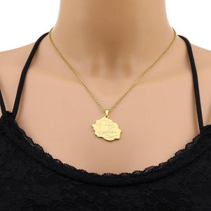 Reunion Island Map Necklace