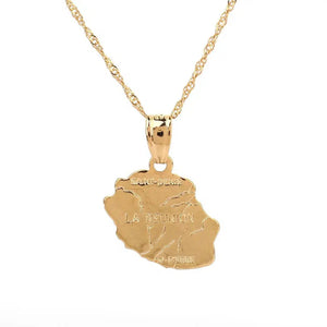 Reunion Island Map Necklace