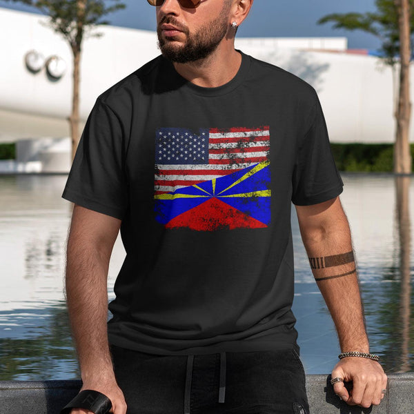 Réunion USA Flag T-Shirt
