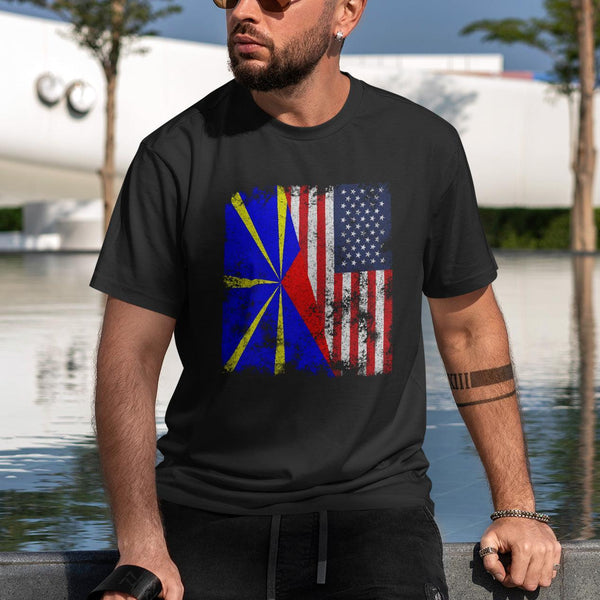 Réunion USA Flag T-Shirt