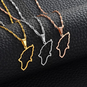 Rhodes Map Necklace