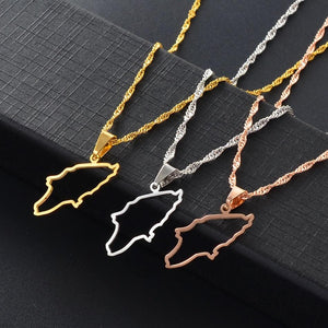 Rhodes Map Necklace