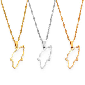 Rhodes Map Necklace