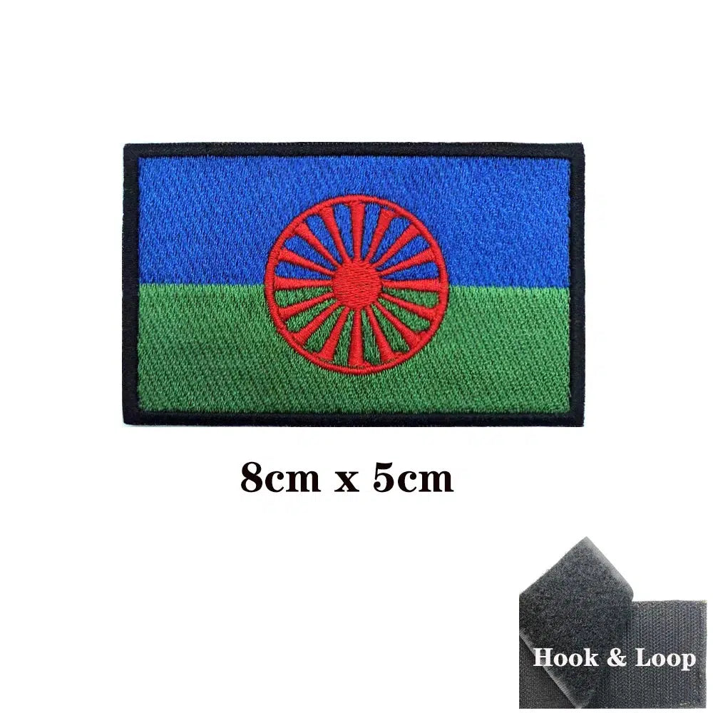 Roma/Gypsy Flag Patch - Iron On/Hook & Loop Patch