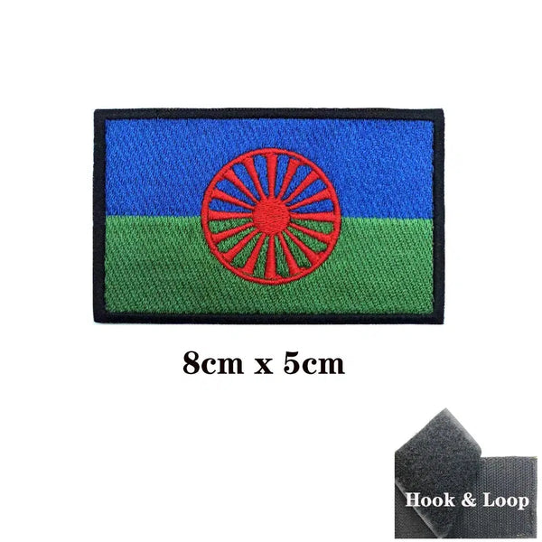 Roma/Gypsy Flag Patch - Iron On/Hook & Loop Patch